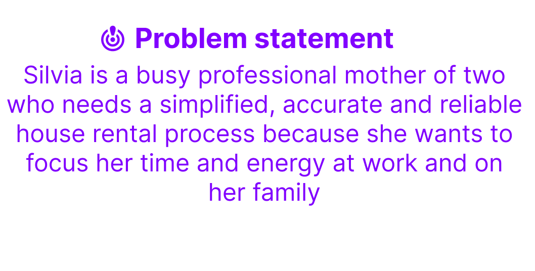 Silvia persona problem statement