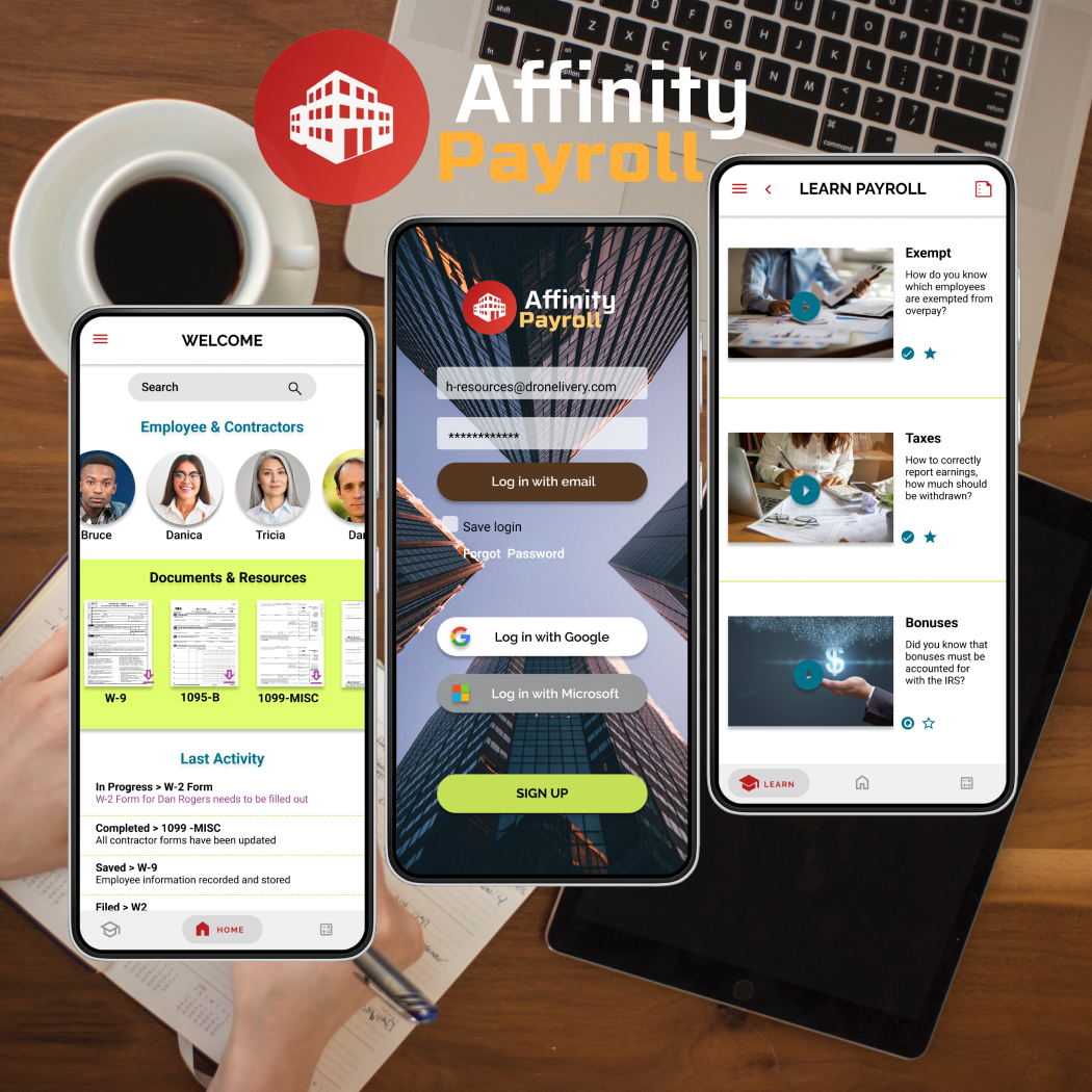 Affinity Payroll App for startups and small businesses project case study