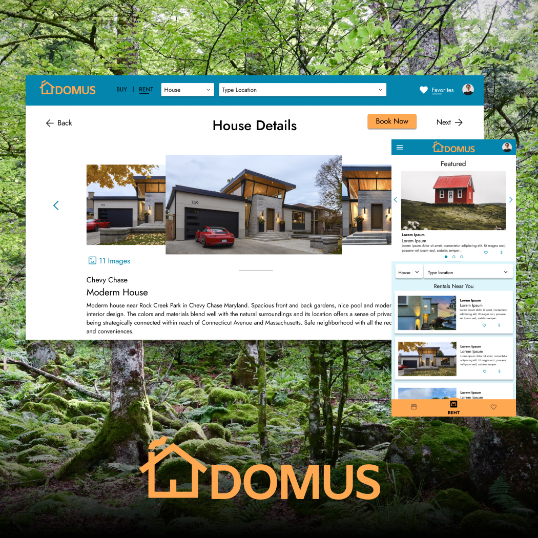 Domus: Long term house rental responsive website project case study