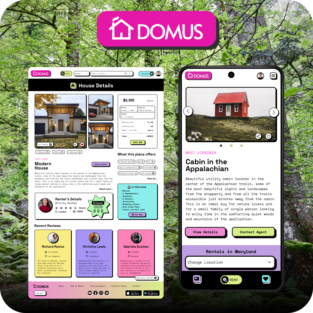 Domus: Long term house rental responsive website project case study
