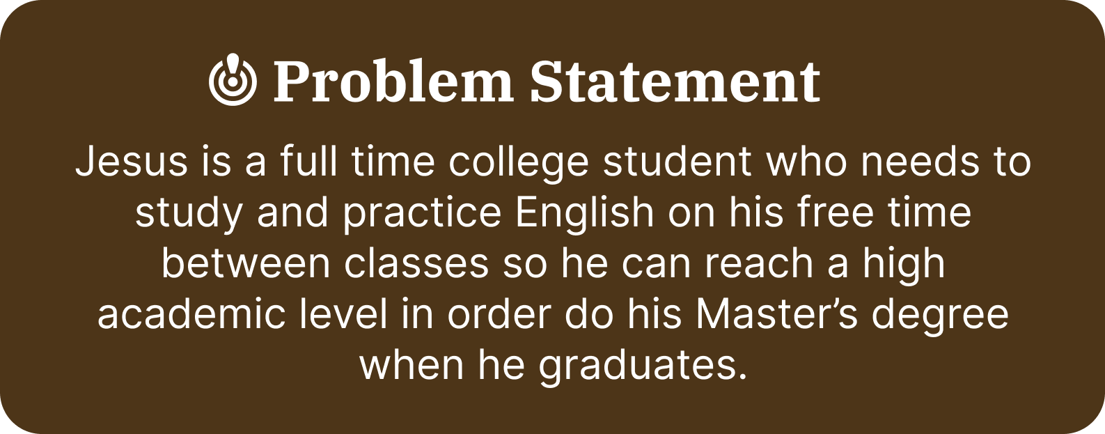 Jesus Problem Statement