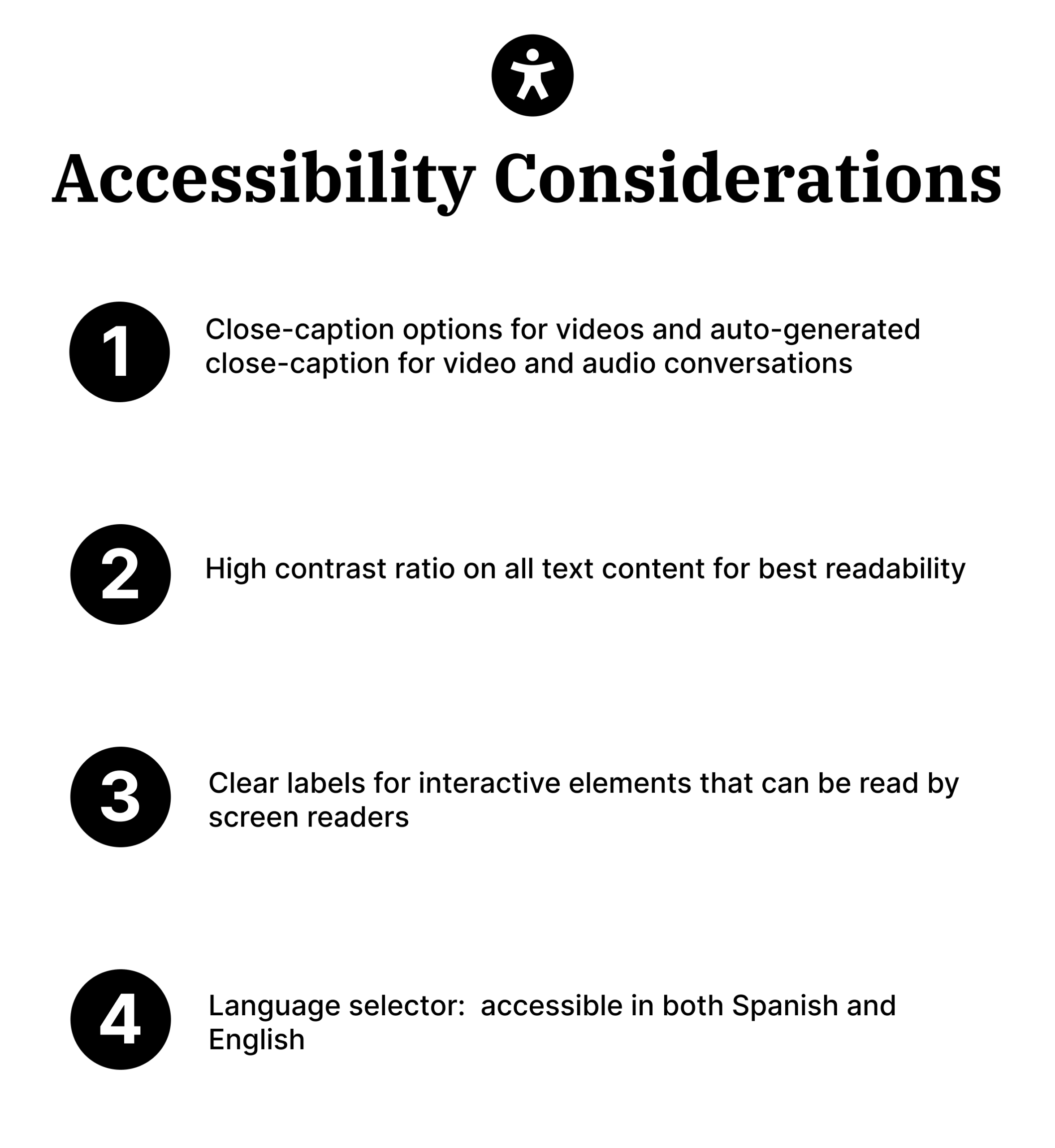 Accessibility considerations for permanent, temporal and situational disabilities