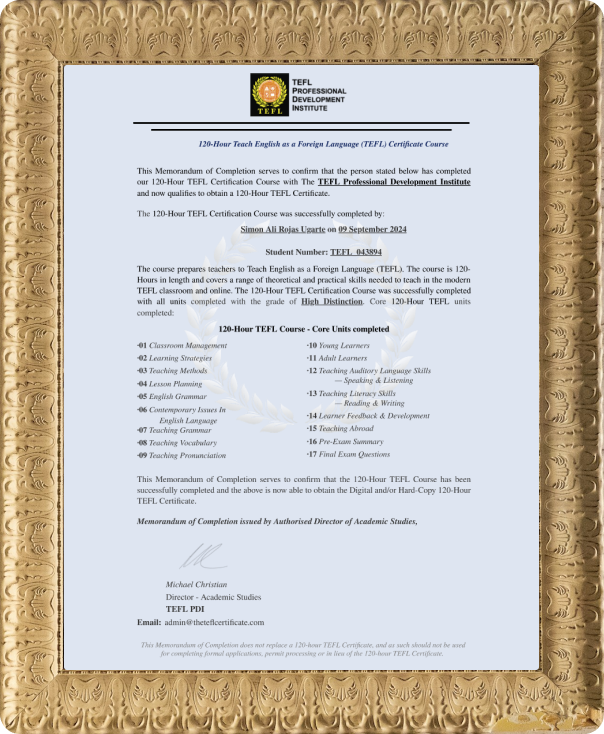 TEFL Certificate